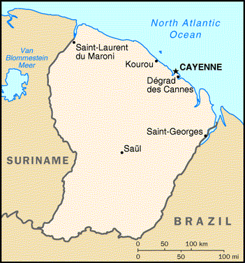 carte Guyane Fransaise